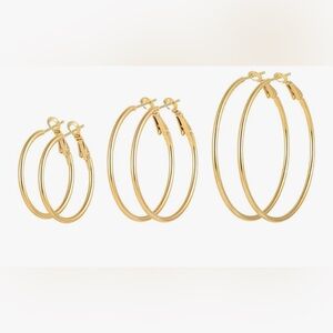 Set of 3 Gold Hoop Earrings — Everyday Essentials